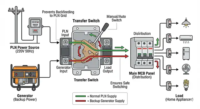 Ilustrasi Cara Kerja Transfer Switch